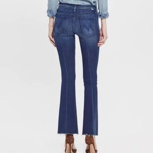 MOTHER The Weekender Mid-Rise Raw Hem Flares